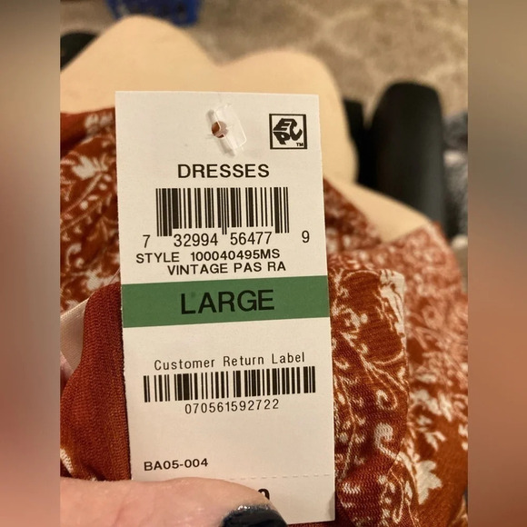 Macy’s STYLE & CO Midi Dress Size Large (L) Style Vintage Pas Ra NWT - Picture 8 of 13